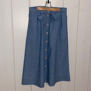 Madewell Chambray Midi Skirt